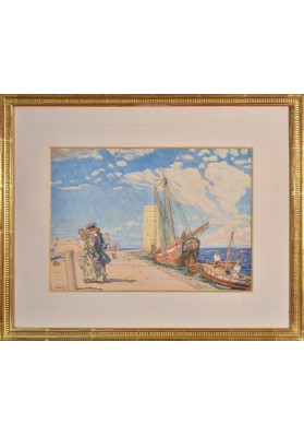 Лансере Евгений Евгеньевич (1875-1946). "Прогулка на молу". 