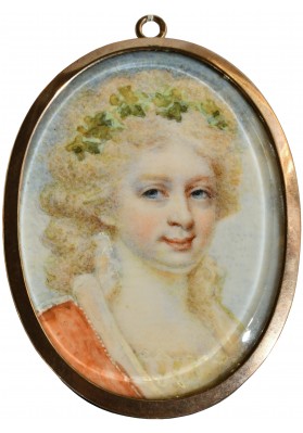 Эдуард Майлз (Edward Miles) (1752 – 1828).  "Миниатюрный портрет великой княжны Александры Павловны(1783-1801)".  